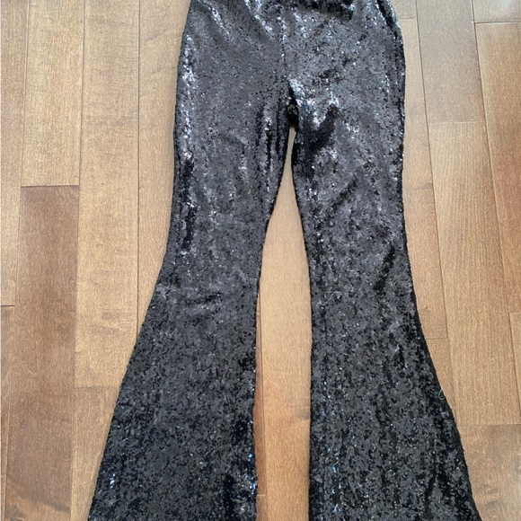 Anthropologie Sequined Flare Pants - Picture 2 of 4